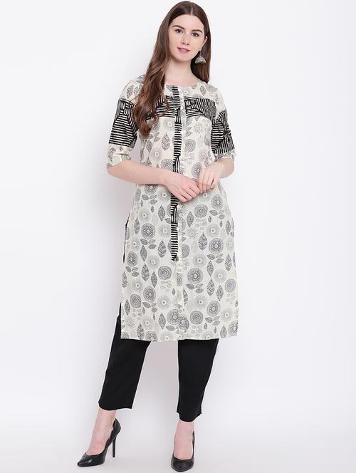 printed straight kurta - 17151739 - Very Small Image - 1