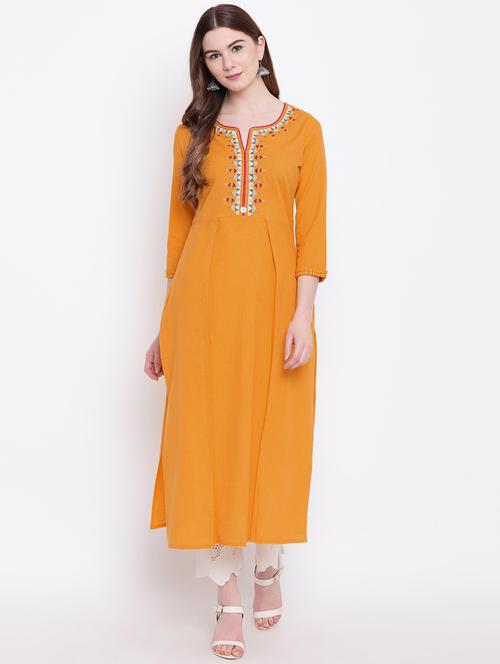 embroidered straight kurta - 17151746 - Very Small Image - 1