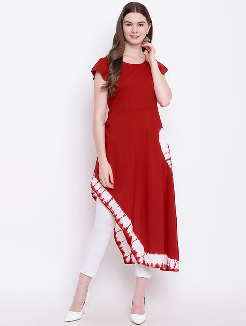 tie & dye asymmetric kurta - 17151749 - Very Small Image - 1
