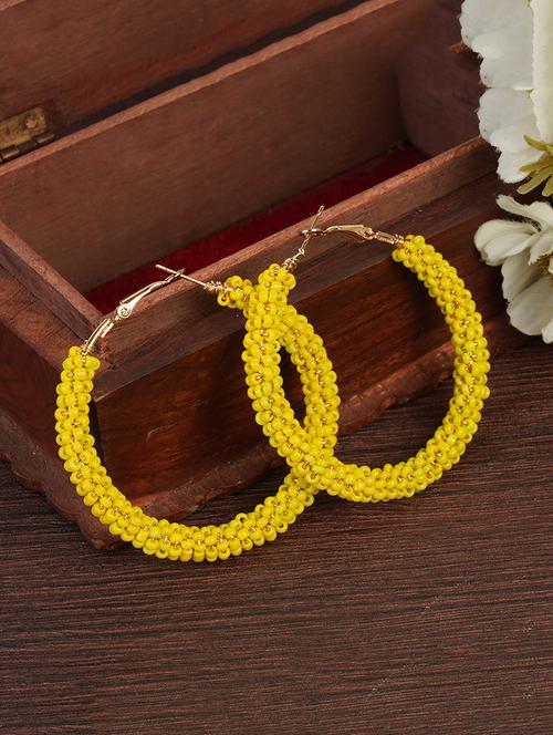 yellow metal hoop earring - 17151980 - Very Small Image - 1