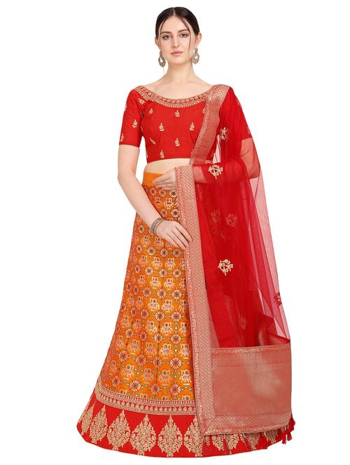 embroidered panelled lehenga - 17152955 - Very Small Image - 1