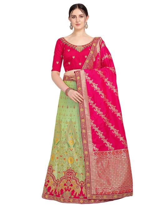 self design panelled lehenga - 17152962 - Very Small Image - 1