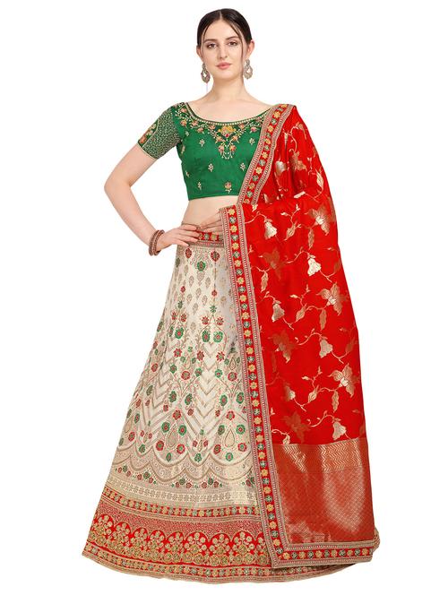 embroidered panelled lehenga - 17152965 - Very Small Image - 1