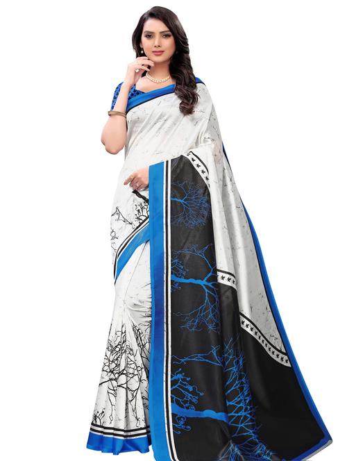 abstract printed saree with blouse - 17153071 - Very Small Image - 1