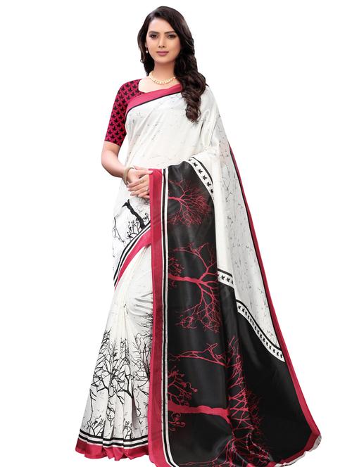 abstract printed saree with blouse - 17153074 - Very Small Image - 1