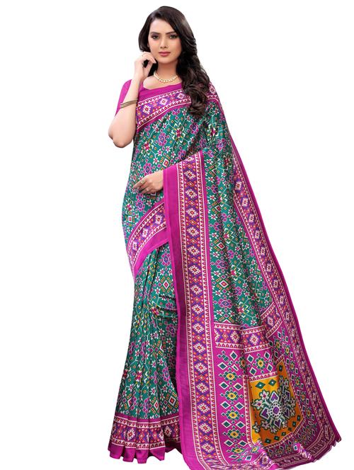 geometrical printed saree with blouse - 17153076 - Very Small Image - 1