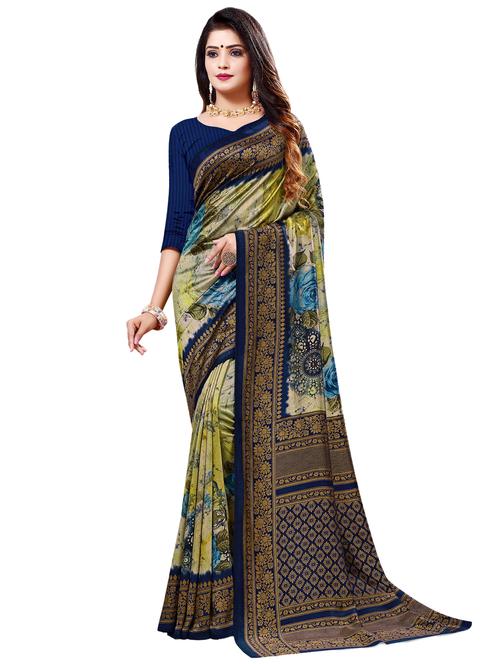 heavy border printed saree with blouse - 17153159 - Very Small Image - 1