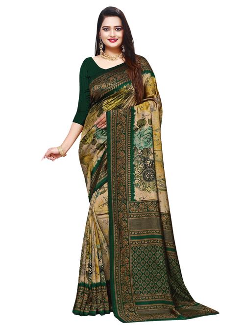 floral printed saree with blouse - 17153161 - Very Small Image - 1