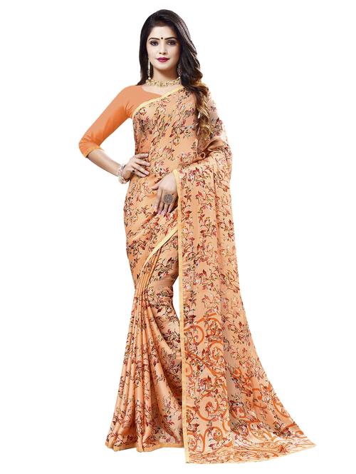 pastel printed saree with blouse - 17153166 - Very Small Image - 1