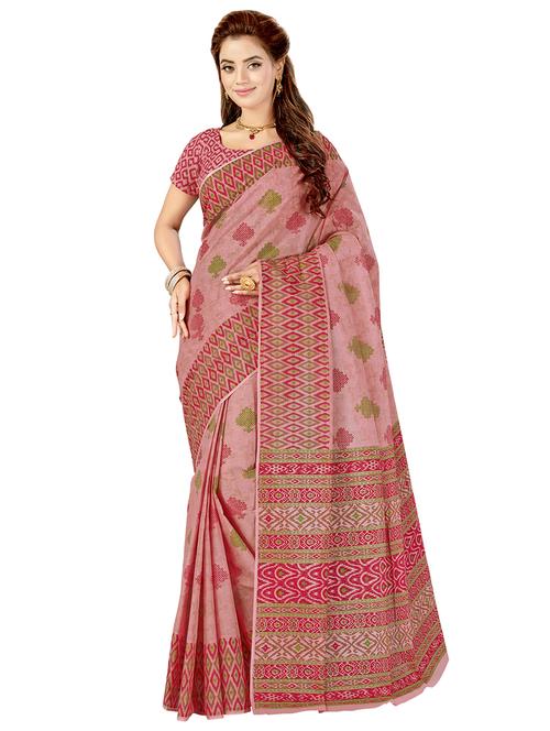 self design printed saree with blouse - 17153175 - Very Small Image - 1