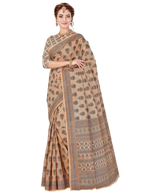 floral printed saree with blouse - 17153183 - Very Small Image - 1