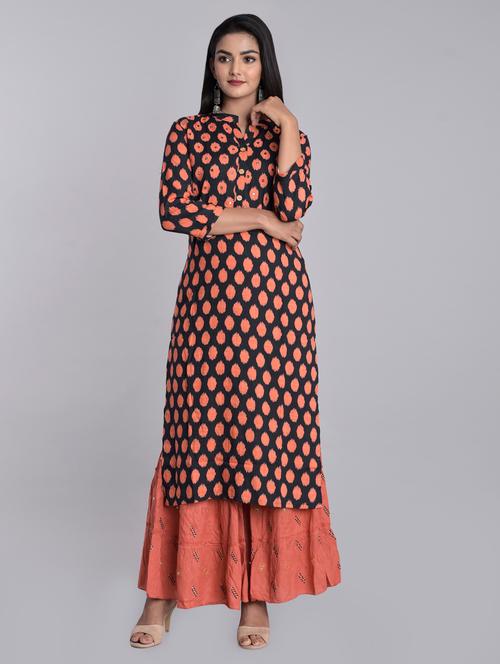 printed kurta sharara set - 17153222 - Very Small Image - 1