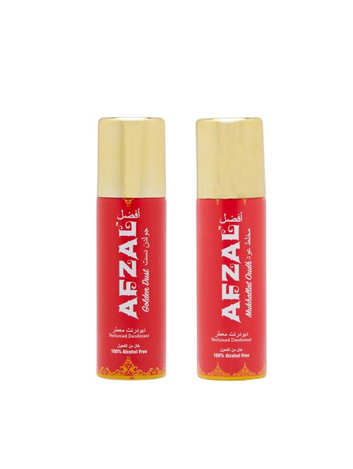 afzal non alcoholic mukhallat oudh & golden dust combo deodorants (pack of 2 x 50ml) - 17153287 - Very Small Image - 1