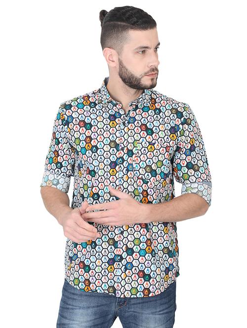 multi colored printed casual shirt - 17153306 - Very Small Image - 1
