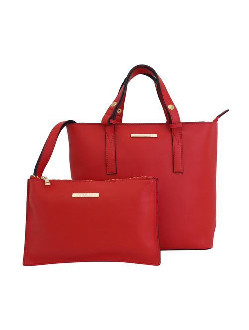 red leatherette (pu) combo handbag - 17153514 - Very Small Image - 1