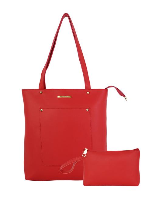 red leatherette (pu) regular tote - 17153543 - Very Small Image - 1