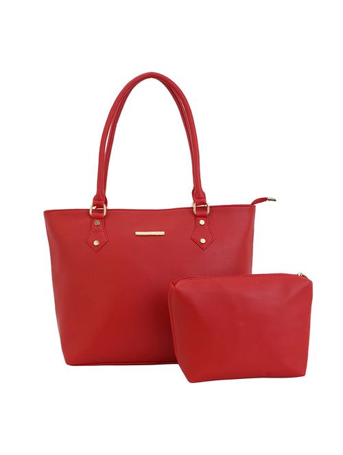 red leatherette (pu) combo handbag - 17153569 - Very Small Image - 1