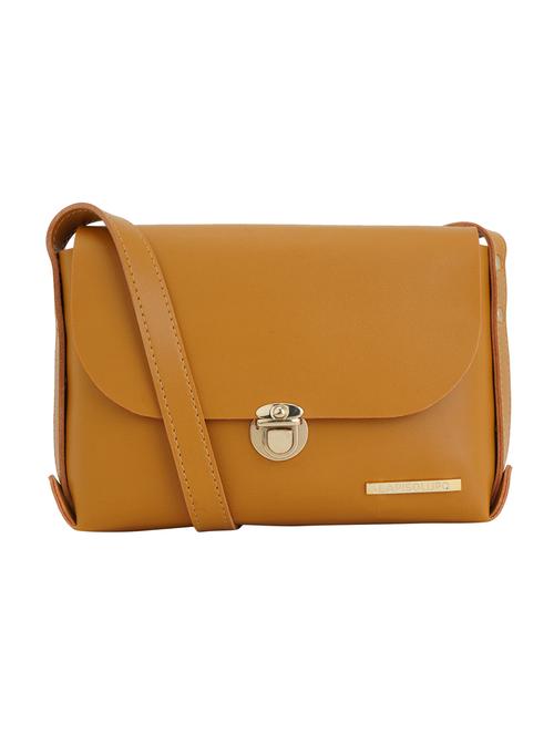 tan solid regular sling bag - 17153587 - Very Small Image - 1