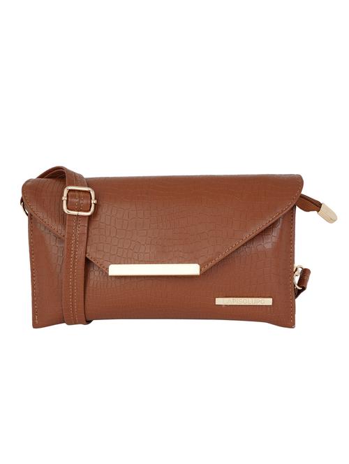 tan leatherette (pu) sling bag - 17153607 - Very Small Image - 1