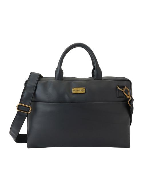 black leatherette (pu) regular laptop bag - 17153617 - Very Small Image - 1