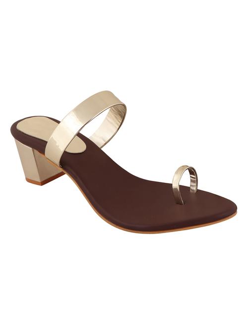gold synthetic slip on sandals - 17153859 - Very Small Image - 1