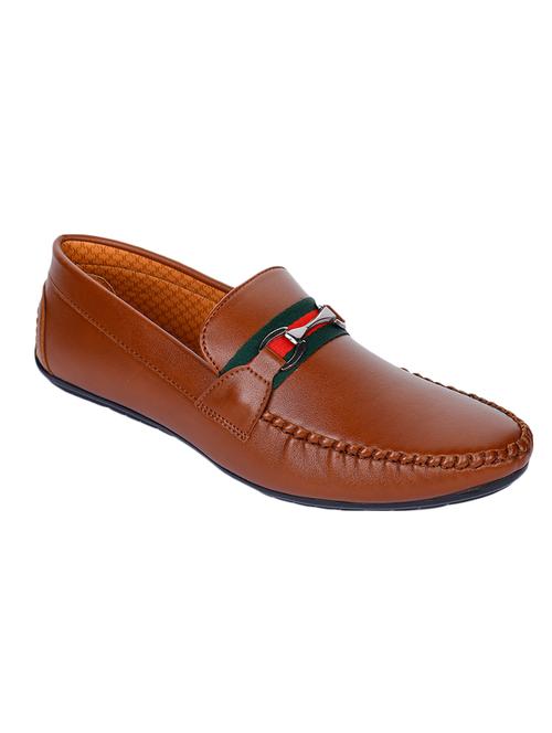 tan synthetic slip on loafers - 17153892 - Very Small Image - 1