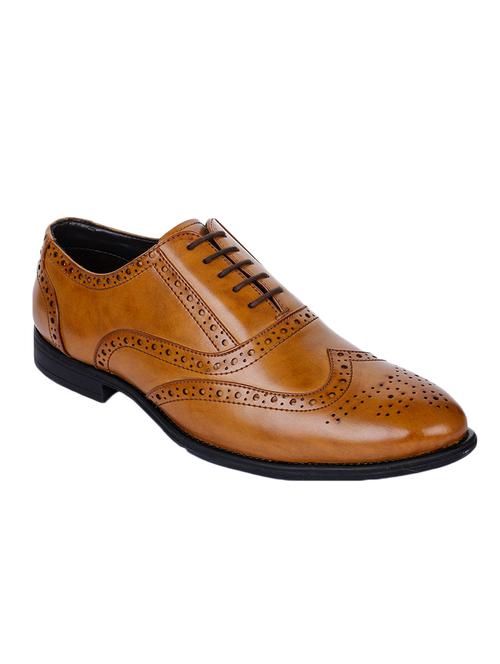 tan leather laceup derbies - 17153936 - Very Small Image - 1