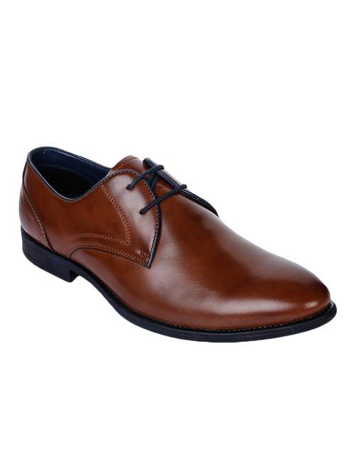 brown leather laceup derbies - 17153938 - Very Small Image - 1