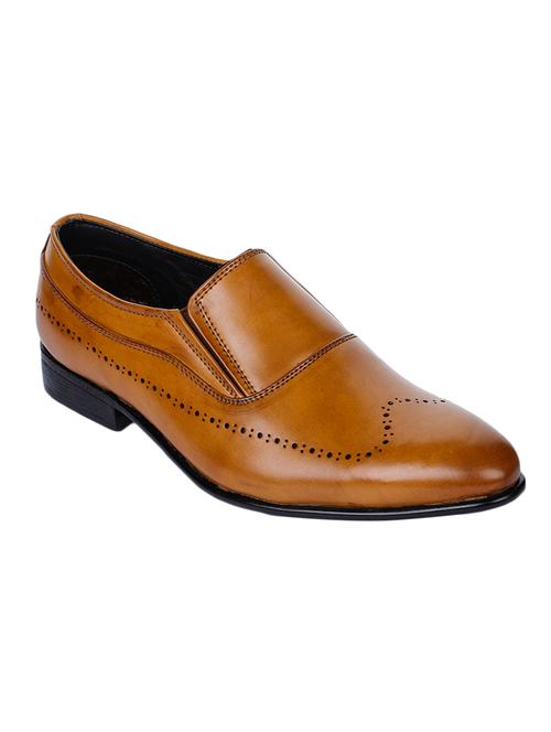 tan faux leather slip on ons - 17153948 - Very Small Image - 1