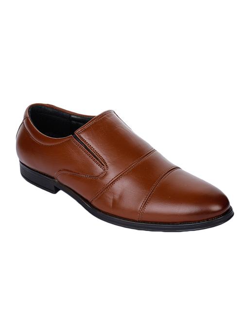 tan faux leather slip on ons - 17153956 - Very Small Image - 1