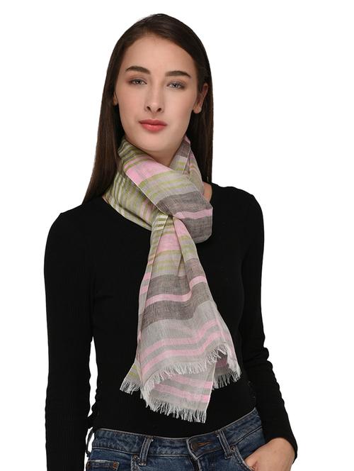 stripes linen stole - 17154039 - Very Small Image - 1