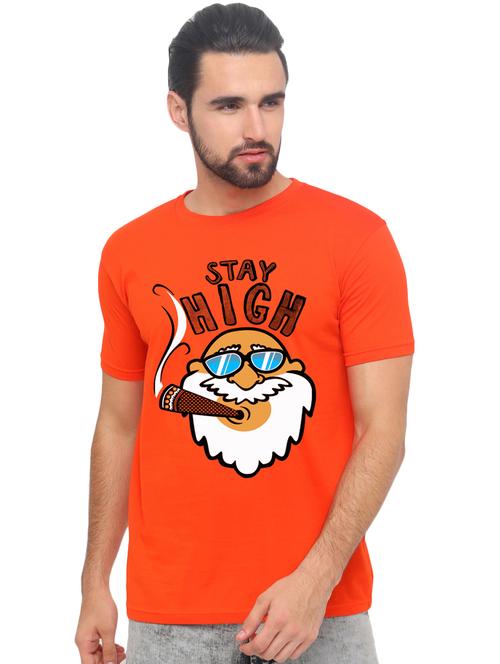 orange front print t-shirt - 17154419 - Very Small Image - 1