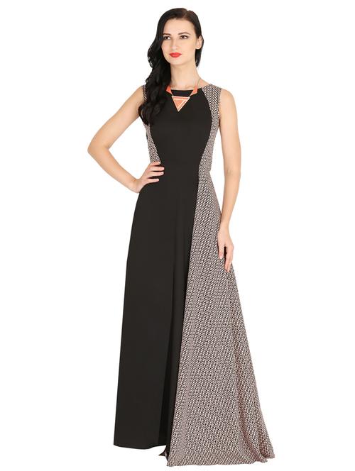 color block printed gown - 17154562 - Very Small Image - 1