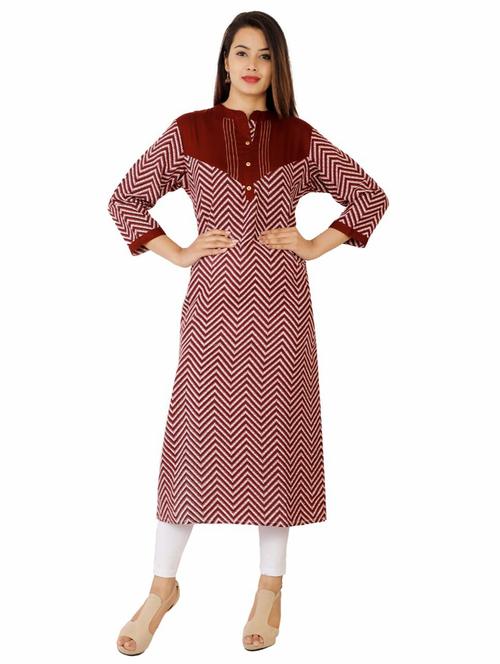chevron straight kurta - 17154569 - Very Small Image - 1