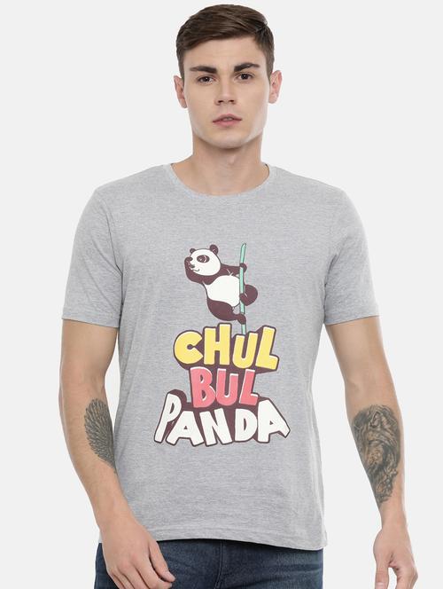 grey front print t-shirt - 17154610 - Very Small Image - 1