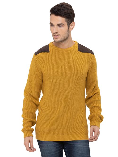 mustard solid acrylic pullover - 17154710 - Very Small Image - 1