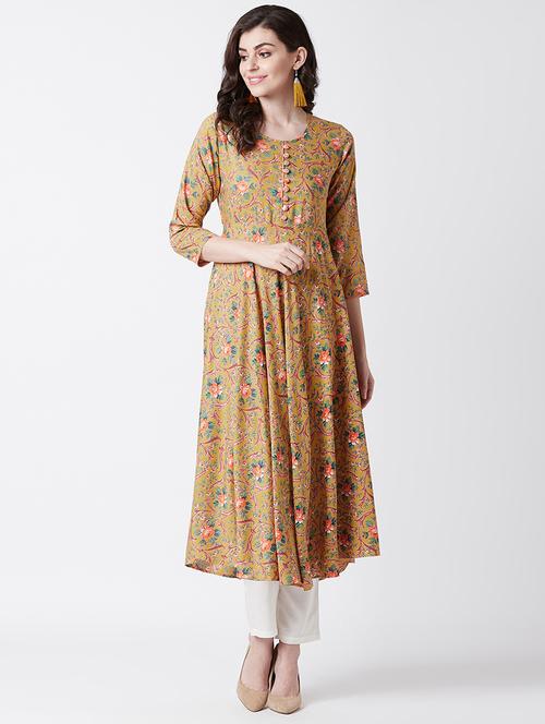 floral flared kurta - 17154836 - Very Small Image - 1