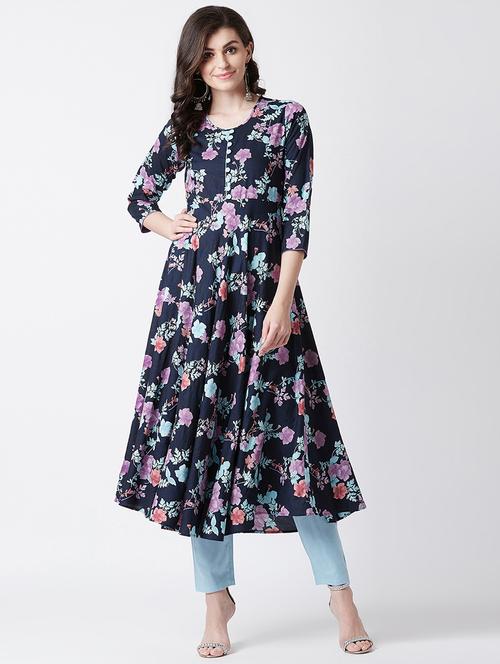floral flared kurta - 17154838 - Very Small Image - 1