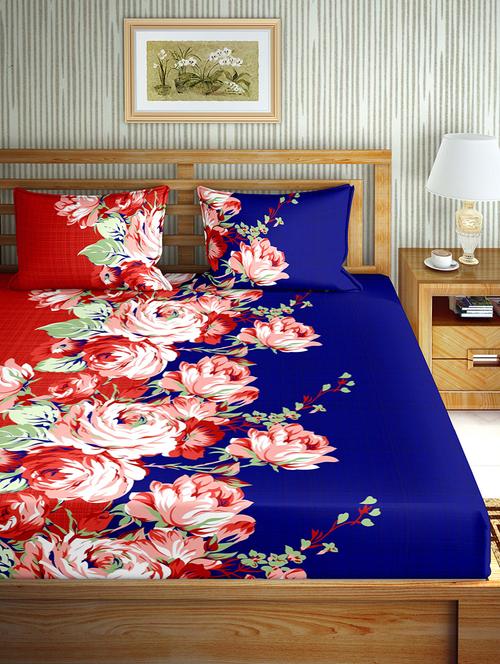 cotton double bedsheet with 2 pillow covers - 17155886 - Very Small Image - 1