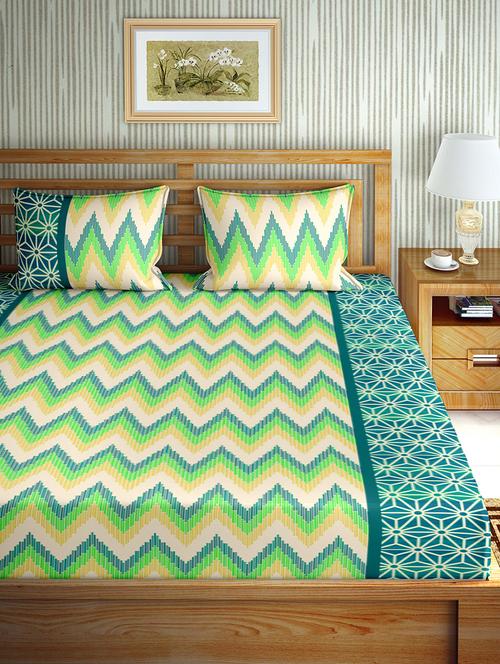 cotton double bedsheet with 2 pillow covers - 17155907 - Very Small Image - 1