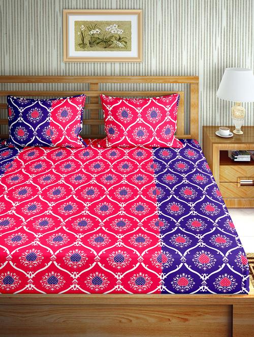 cotton double bedsheet with 2 pillow covers - 17155911 - Very Small Image - 1