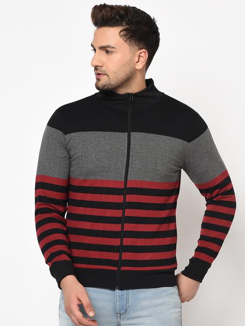 multi colored striped casual jacket - 17156360 - Very Small Image - 1
