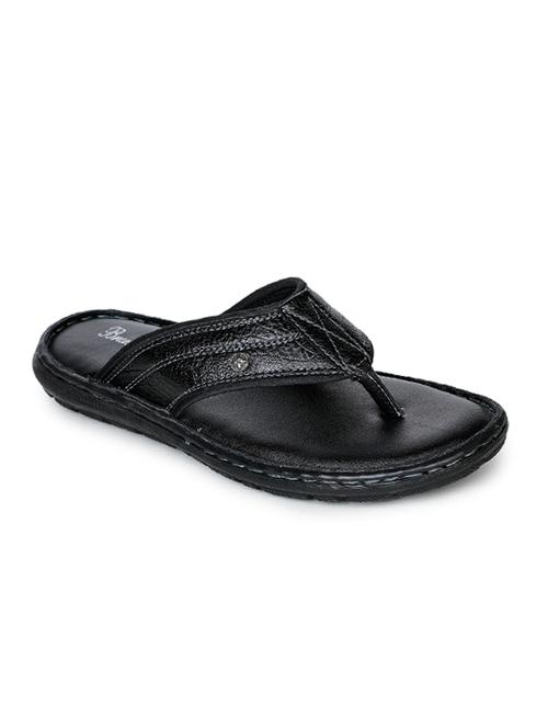 black leather toe separator slippers - 17156760 - Very Small Image - 1