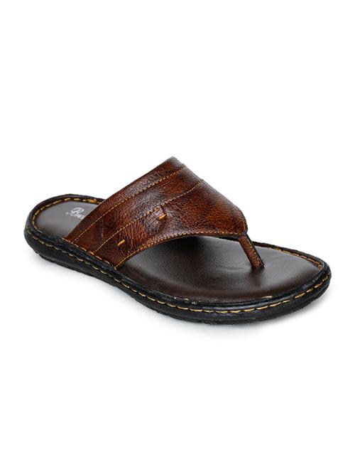 brown leather toe separator slippers - 17156764 - Very Small Image - 1