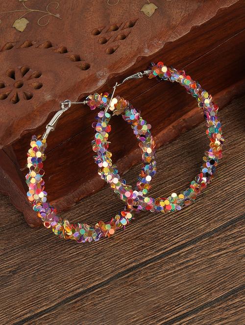 multi colored metal hoop earring - 17157675 - Very Small Image - 1