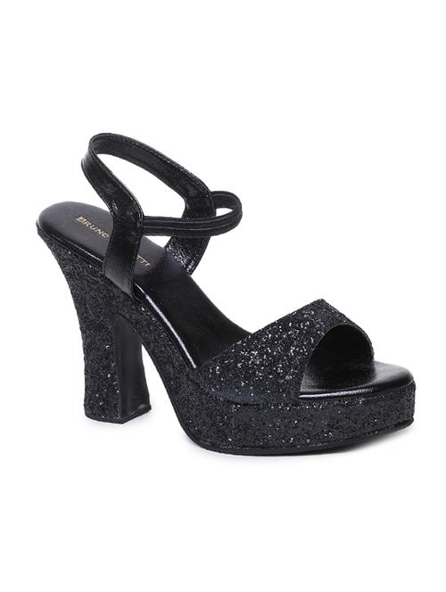 black faux leather back strap sandals - 17157889 - Very Small Image - 1