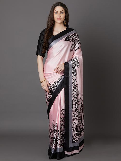 pastel printed saree with blouse - 17157892 - Very Small Image - 1