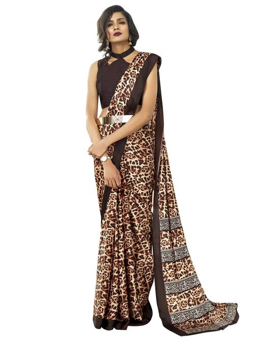 animal printed saree with blouse - 17157942 - Very Small Image - 1