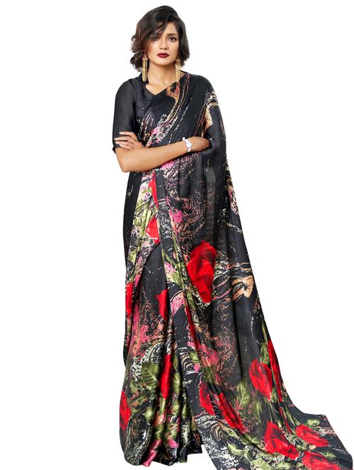 abstract printed saree with blouse - 17157945 - Very Small Image - 1