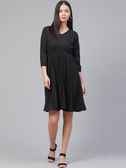 v neck gathered dress - 17158250 - Very Small Image - 1